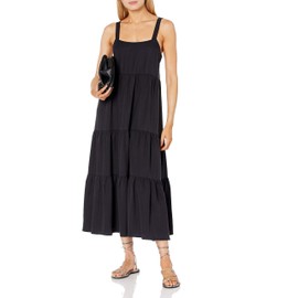The Drop Women's Britt Tiered Maxi Tent Dress, Off-Black, XXL, Plus Size