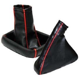 AERZETIX Black Gusset Gear Hand Brake Red Fits Vauxhall Astra (Type G) Year 98–04
