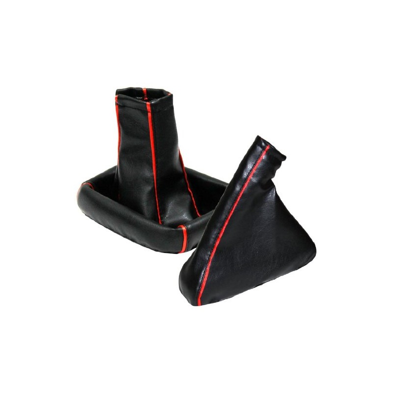 AERZETIX Black Gusset Gear Hand Brake Red Fits Vauxhall Astra