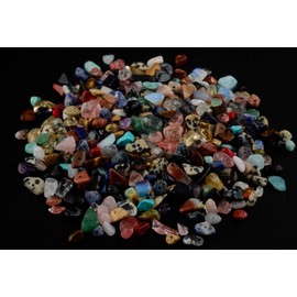 Natural Chip Stone Beads Multicolor 5-8mm About 400 Pieces Irregular Gemstones Healing Crystal Loose Rocks Bead Hole Drilled DIY for Bracelet Jewelry Making Crafting (5-8mm, Multicolor)
