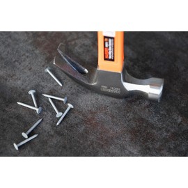 HARDEN Claw Hammer 500 g / 16 oz - Fibreglass - Fine-Grained Hardened Steel - Shock-Absorbing Non-Slip Handle - Carpenter's Hammer - Roofing Hammer