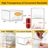 Qeosvve 6 Pack Clear Stackable Storage Drawers & Qtip Holder