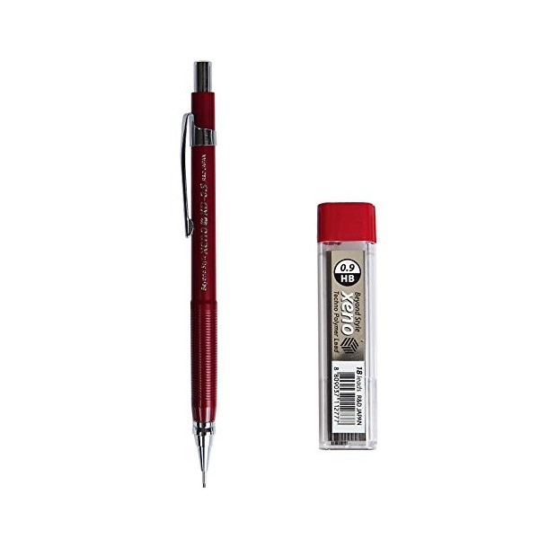 Xeno Beyond Style Mechanical Sharp Pencil + Leads Refills HB (0.3/0.5/0.7/0.9/1.3 mm) (Pencil + 0.9mm Lead)