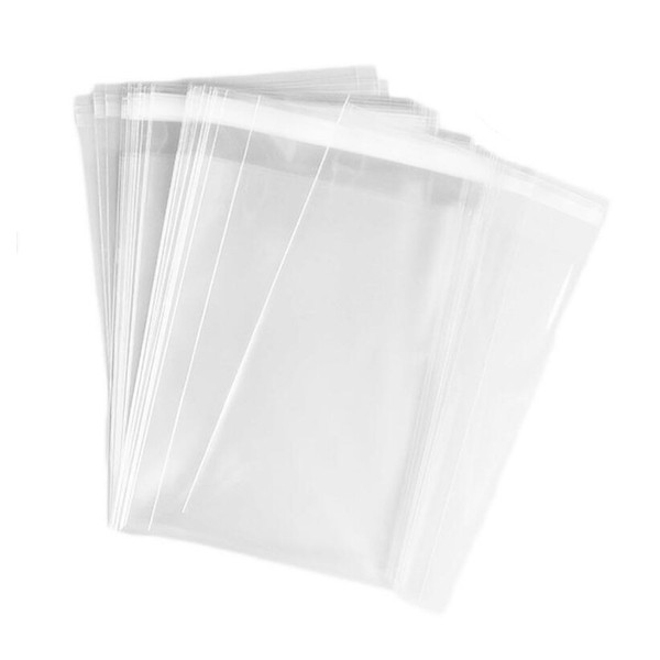 100PCS 8 x 12 inch Crystal Self Sealed Protective Storage Bags Flat Cello Cellophane Poly Bags for Clothing Store Gift T-Shirt Packing Artwork Print Photograph Document Party Treat Wrap Packing