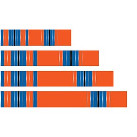 White Water Archery Non-Laminated Orange Blue Traditional 13 Crest Arrow Wraps 15 pk Choose Length Width (9, 1)