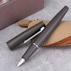 Jinhao 80 - Pluma estilográfica de fibra de carbono cepillada,