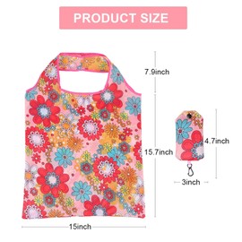 Voittozege 35 Pack Reusable Floral Grocery Bags Foldable Grocery Bags Reusable Shopping Bags Waterproof Reusable Grocery Bags Packable Shopping Bags Machine Washable Bags for Shopping