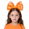 Orange Big Hair Bow Headband, Sequin Party Glitting Headwear for