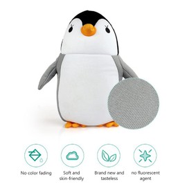Ghzste Travel Neck Pillow, 2-in-1 Neck Pillow Cute Penguin U-Shape Neck Pillow Neck Support Pillow Neck Support for Adult Kids Camping Hiking Aeroplane