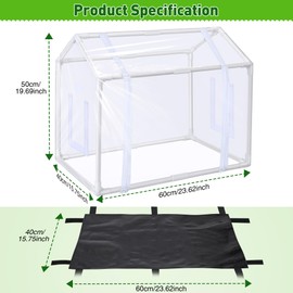 Meonum Mini Greenhouse with Potting Mat for Indoor Plant, Heavy Duty Portable Green House with Waterproof Pot Pad for Small Plants, Clear Small Plant Tent for Seed Humidity