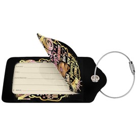 2 Pack Luggage Tags for Suitcase,Mouse Red Bow PU Leather Travel Luggage Tag with Privacy Flap, Name ID Label and Metal Loop for Women Men Suitcase Baggage Bag Backpack