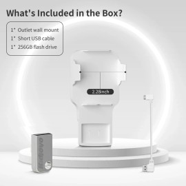 Kidjoyo 256GB USB Flash Drive and Outlet Wall Mount for Blink Sync Module 2 save Space