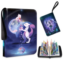 Trading Card Album Compatible Cards Scrapbook 55 Pages 440 Card Capacity Portable Waterproof PU Card Holder Card Folder Book