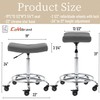 CoVibrant Wide Rolling Stool with Lockable Rubber Wheels & Footrest