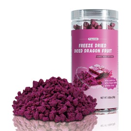 Fraunitsh Freeze-Dried Dragon Fruit Cubes, 8.82oz (250g), All Natural Pink Pitaya Chunks Snack, No Sugar Added, Dragon Fruit Dices for Smoothie Bowls, Yogurt Toppings, Desserts & Healthy Eating