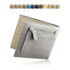 Encore Thin Mini Wallet, Ultra Thin 0.3 inch (7 mm) Product in Beauty Encyclopedia, Women's, Compact, Genuine Leather, Bi-fold, Professional Storage, Thin, Cashless, Square, Lightweight, Slim, Mini