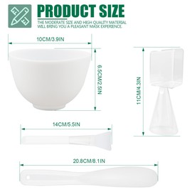 Silicone Face Mask Mixing Bowl Set, Microwavable Silicone Facial Mud Bowl with Bowl Stick Spatula, Face Mask Applicator, Measuring Cup, Cosmetic Beauty Tool for Home Salon