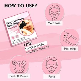 Blackhead Pore Strips (70 Counts).Instant pore unblocking.Removes blackheads, controls oily skin.Easy to use.15 - minute application.Full refund if not satisfied.Ideal for oily - skin, blackhead - prone individuals.