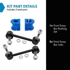 TRQ Front Suspension Kit Sway Bar Bushing Set Sway Bar Stabilizer Link Compatible with 2005-2019 Toyota Tacoma