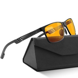 IBOANN Metal & Carbon Eyewear Frame Blue Light Blocking Glasses Men for Computer, Gaming, Night Driving Glasses for Man