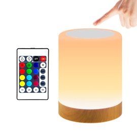 JOPHEK LED Bedside Lamp, Touch-Sensitive Night Light, 13 Colours, 3 Different Modes, Atmospheric Table Lamp with Timing Function for Bedroom, Living Room and Children's Room