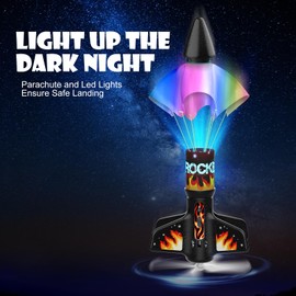 Rocket Launcher for Kids, Self Launching Motorized Air Rocket Toy, Outdoor Toys for Ages 8-12, Model Rockets with Parachute Safely Land, Spaceship Launch up to 200 ft Birthday Gifts for Boys