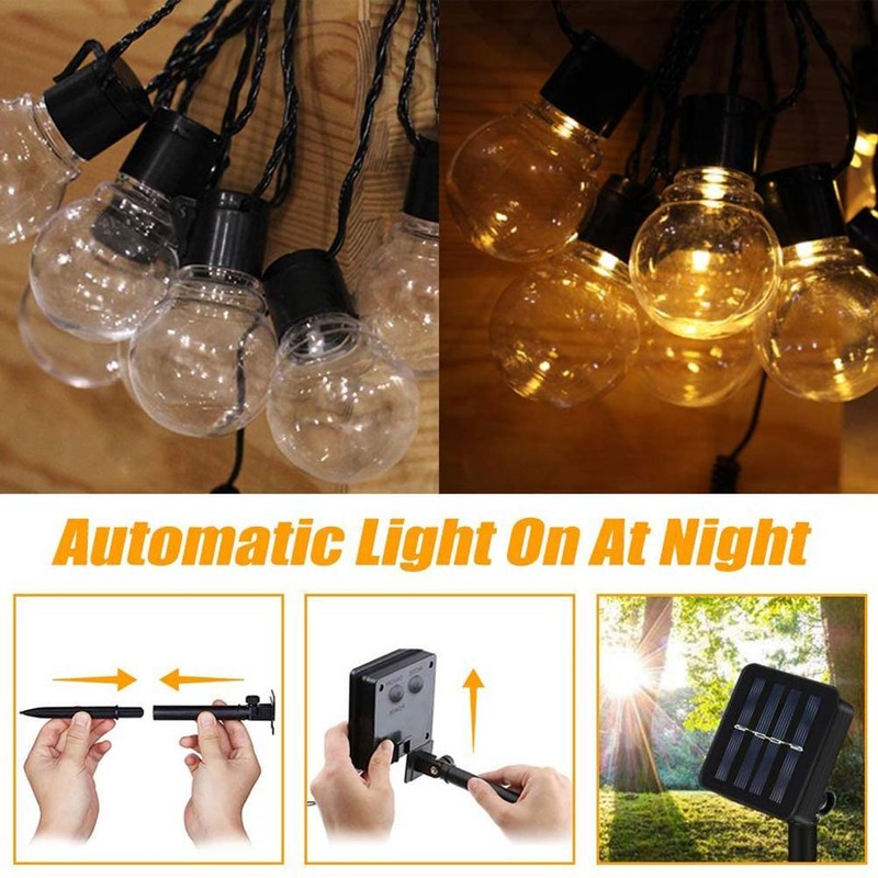 Solar Fairy Lights Outdoor 10 LED Outdoor Solar Bulbs Fairy