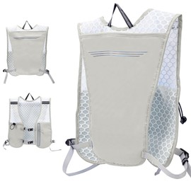 Running Vest with Water Bottles for Women & Men,Breathable Hydration Vest with Reflective Strips,Lightweight Running Backpack for Hiking & Biking (Gray, One Size)