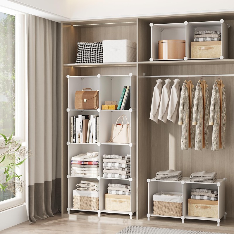 AWTATOS Cube Storage Organizer, 16 Cube Closet Organizer, Stackable Storage