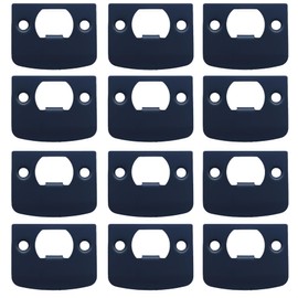 12-Piece Door Strike Plate Kit, Black Stainless Steel Deadbolt Covers & Reinforcement, Full Lip Round Corner, Fits Standard Wooden Doors & Locks (Square)