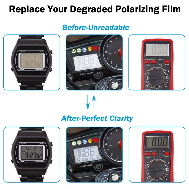 Polarized Film Sheets 2 PCS 7.8x11.8inches/20x30cm Adhesive Polarizer Linear Polarizing