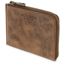 Berliner Bags Premium Coin Purse Mark Leather Coin Purse Mini Purse for Men and Women, dark brown, Minimalist