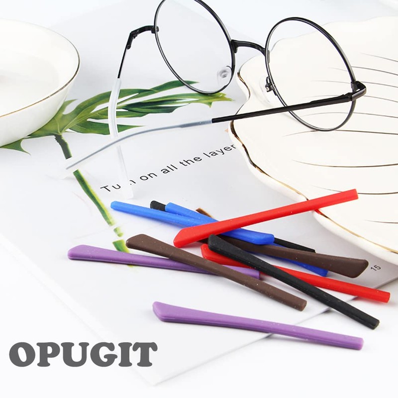 OPUGIT OPUGIT 8 Pairs Eyeglass Replacement Temples, Silicone Glasses End