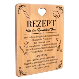 Apjielop Grandma Gifts, Grandma Birthday Gift - Bamboo Chopping Board "Recipe For A Special Grandma" Gifts for Best Grandma for Birthday Mother's Day Gifts for Grandma from Grandson