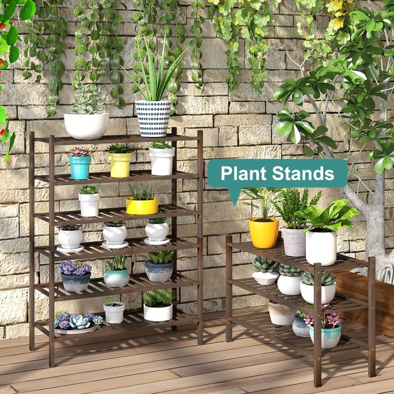 viewcare Shoe Rack for Closet, 3-Tier Bamboo Wood Shoe Racks,