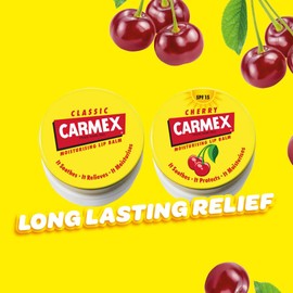 Carmex Pot Set – Classic & Cherry| Moisturising Lip Care for Dry Lips | Winter Essential | Gifting Essential (Pack of 2)