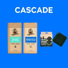 Natural Body Wash 2-Pack + Scrubber - Dr. Squatch:_Fresh Falls and Coconut Castaway
