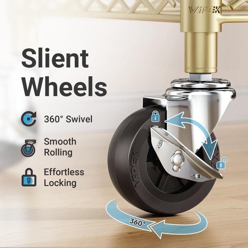 VIPEK R3 Heavy Duty Clothes Rack with Lockable Wheels, Rolling