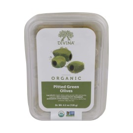 Divina Pitted Green Organic Olives 4.9 oz (Pack Of 6)
