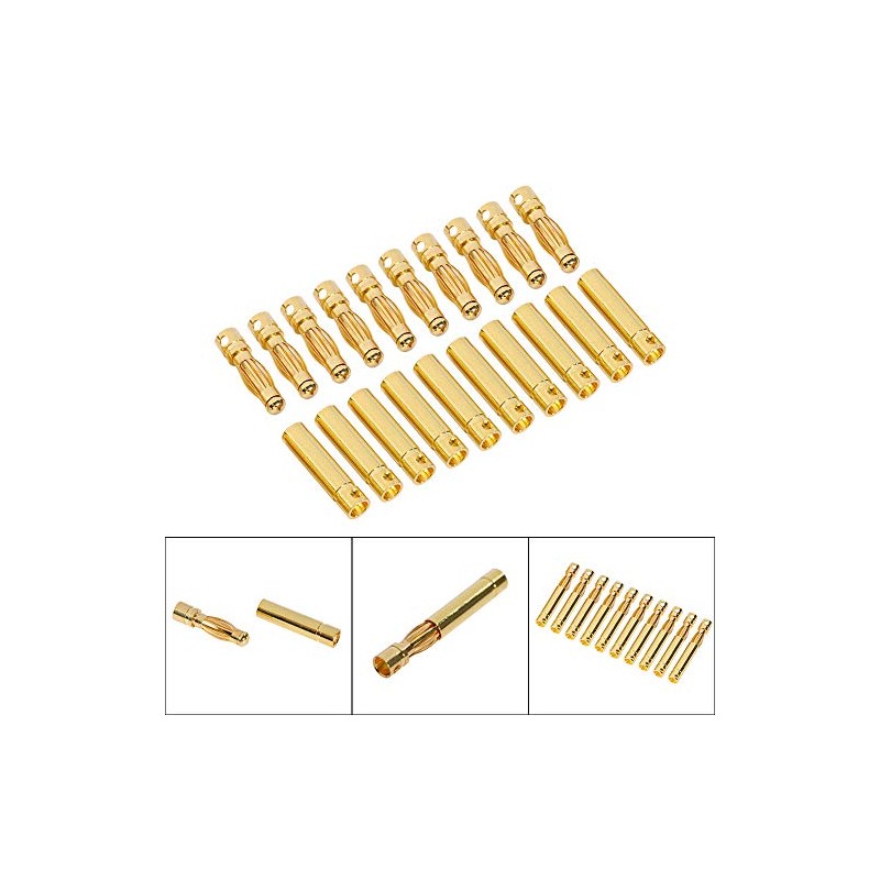 FLY RC 20 Pairs 4.0mm 4mm Banana Bullet Connector Plug