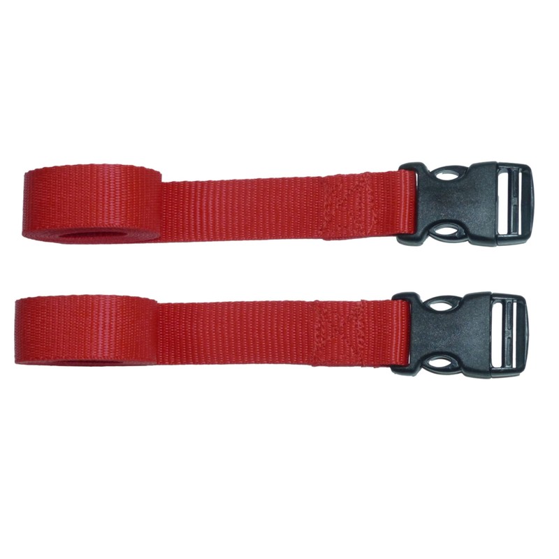 Webbing Strap with Quick Release Buckle, Pack of 2, Red,