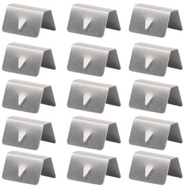 Pack of 15 Windscreen Rain Deflector Clip, Stainless Steel Windscreen Clip, Rain Deflector, Universal Replacement Mounting Clip for Windshield Rain Deflector Channel, Replacement Part