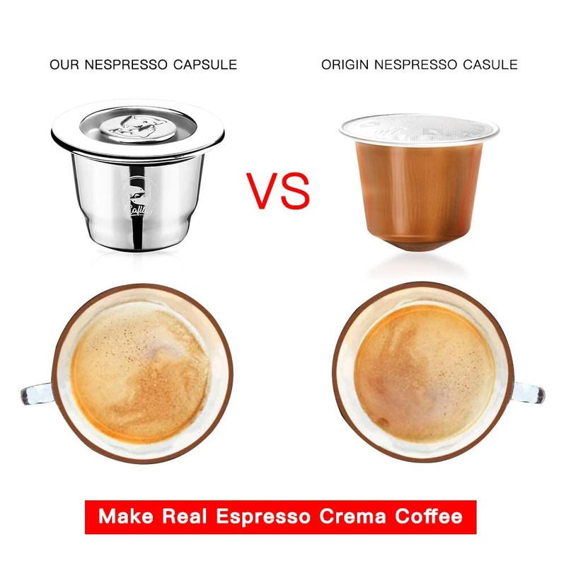 i Cafilas 2 Pcs Refillable Reusable Stainless Steel Coffee Capsule