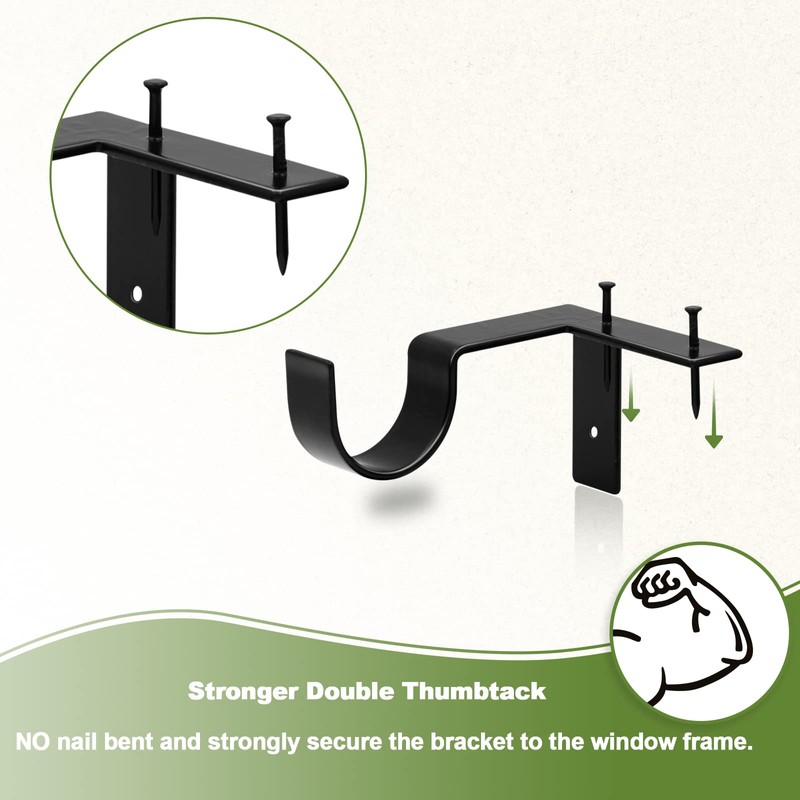 No Drill Curtain Rod Brackets Black Curtain Rod Holder Quickly
