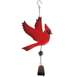 Tinsow Cardinal Bird Wind Chime Portable Wind Bell Outdoor Chime Outdoor Decoration Hanging Decor for Patio, Deck, Yard, Garden (Red-Flaping)