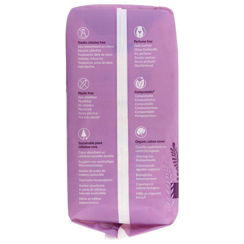 Natracare Natural Feminine Night Time Maxi Pads, Extra Long, 10