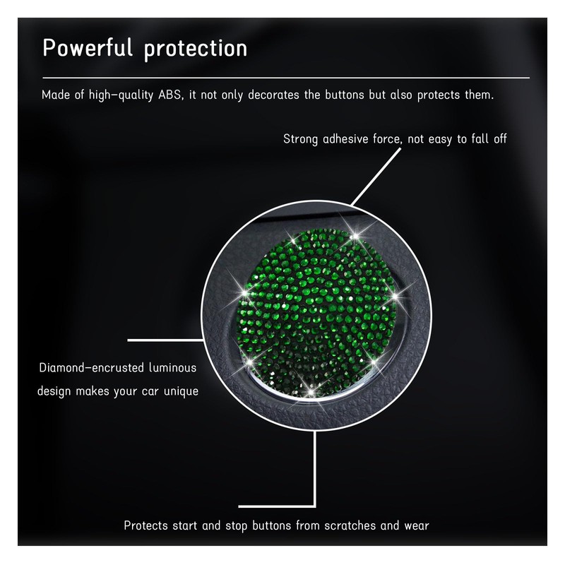 Dickno Bling Car Push to Start Button Cover, Anti Scratch