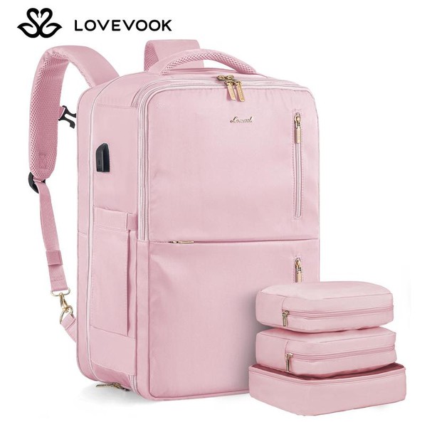 LOVEVOOK Fall TSA-Approved Expandable Carry-on Travel Backpack with 3 Packing