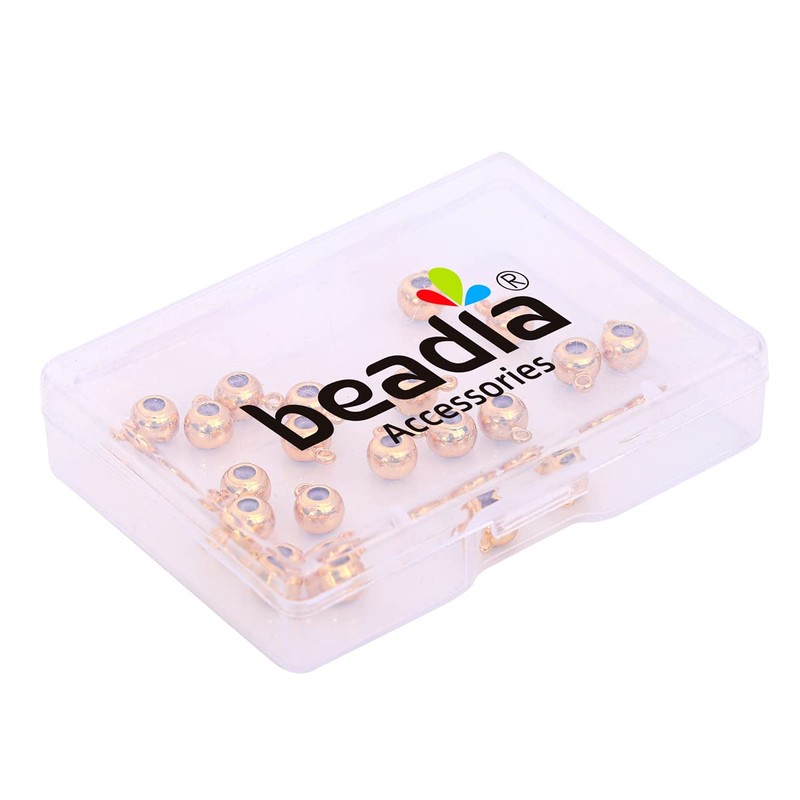 BEADIA 18K Gold Plated Stopper Beads 6mm 20pcs Insert Silicon