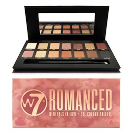 W7 | Romanced Eyeshadow Makeup Palette | Tones: Creamy Mattes & Shimmer Metallics | Colors: Warm Neutrals, Pinks, Golds, Browns | Cruelty Free and Vegan Eye Makeup For Women by W7 Cosmetics